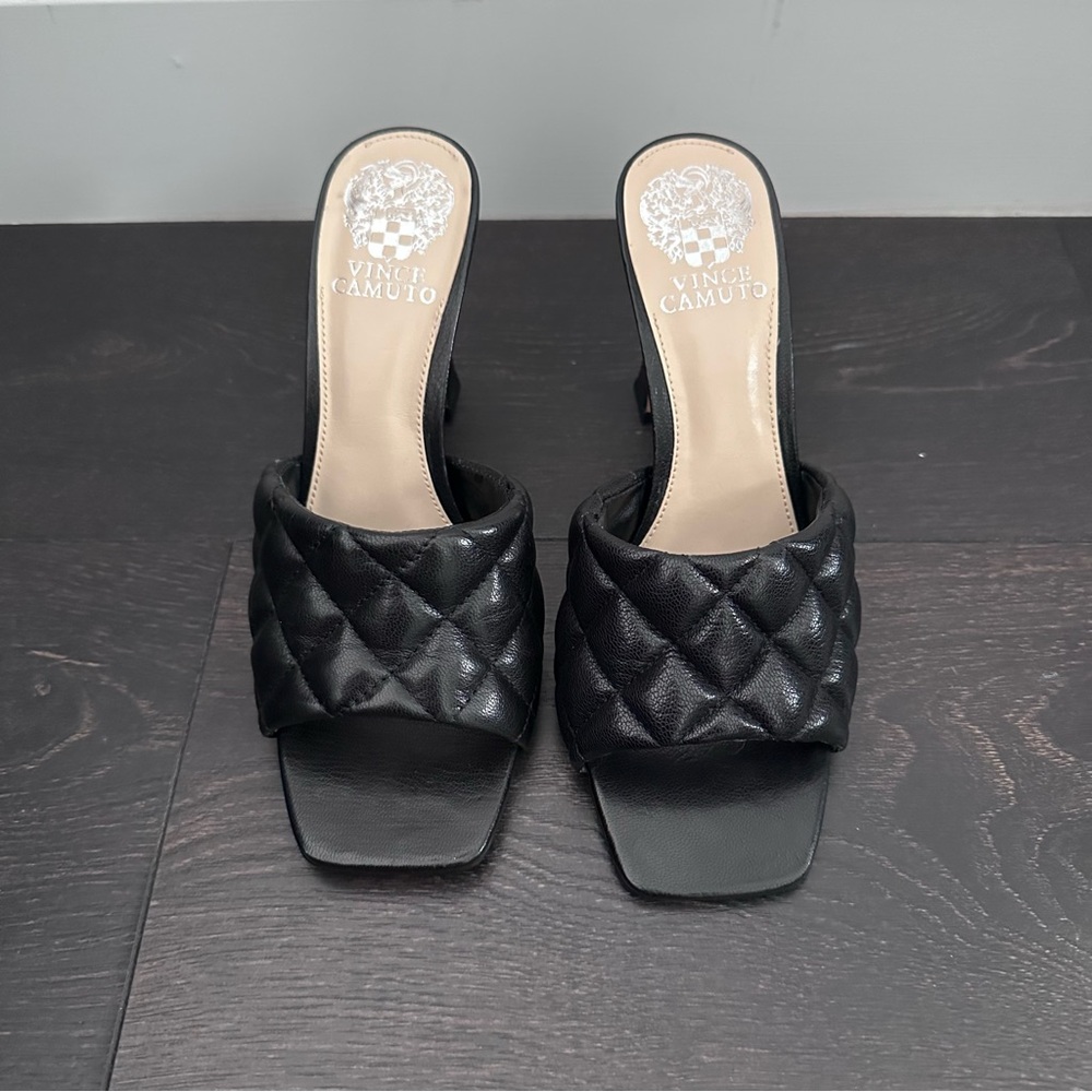 Vince Camuto Black Quilted Women's Shoes